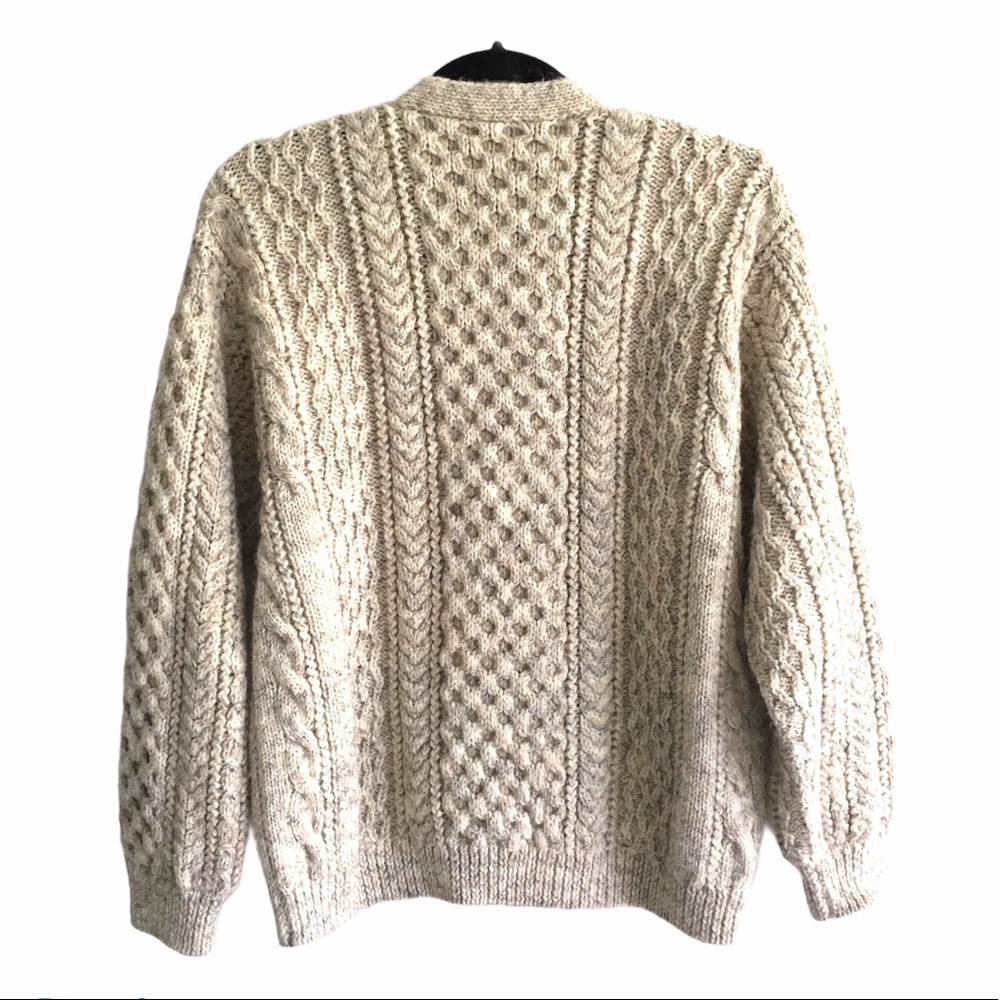 (SOLD) WOOL Chunky Knit Button Cardigan Sweater - Picture 2 of 6